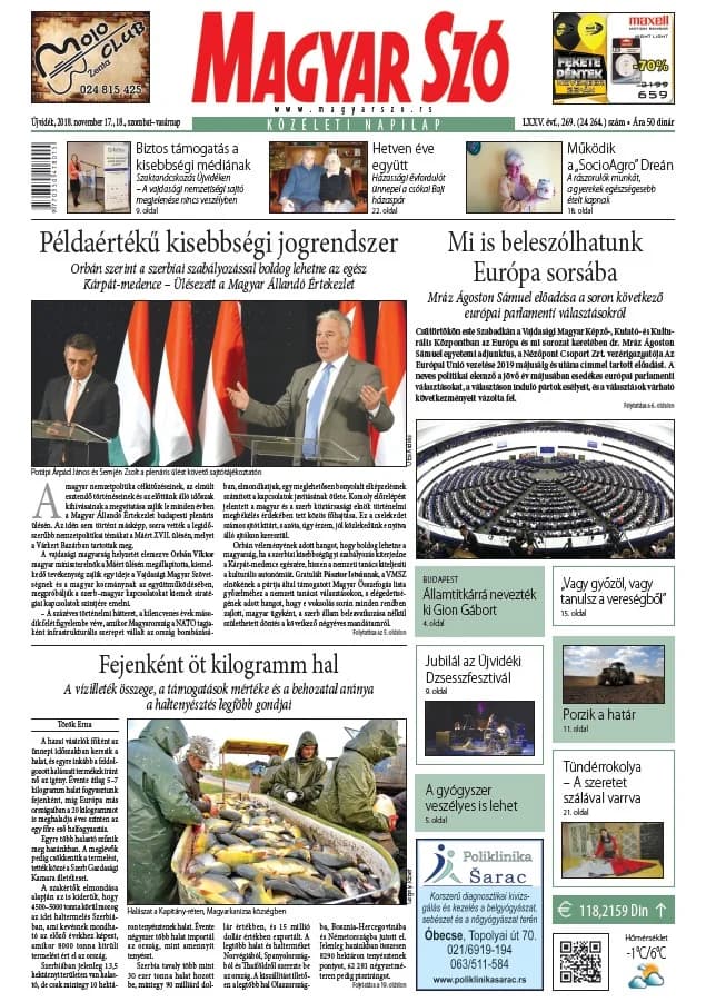 Magyar Szó, 75. évf. 2018. november 17. – 18. 269. sz. 1–44. oldal