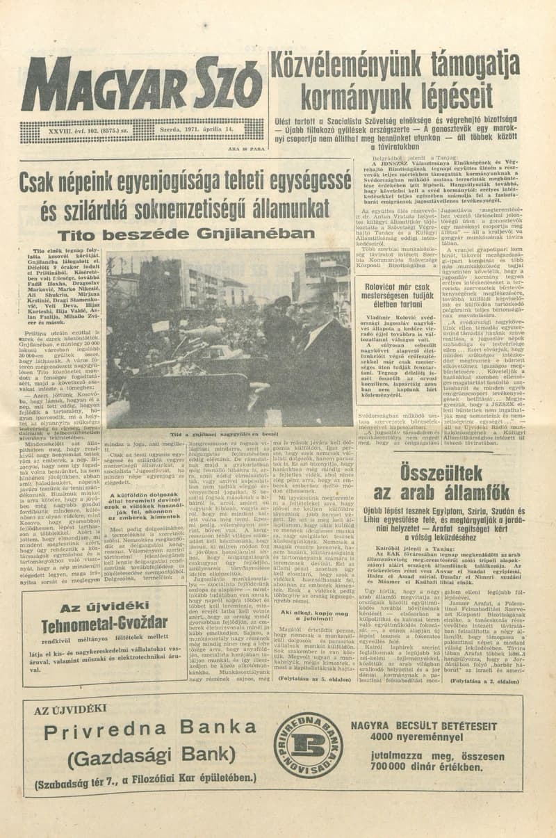 Magyar Szó, 28. évf. 1971. április 14. 102. sz. 1–14. oldal