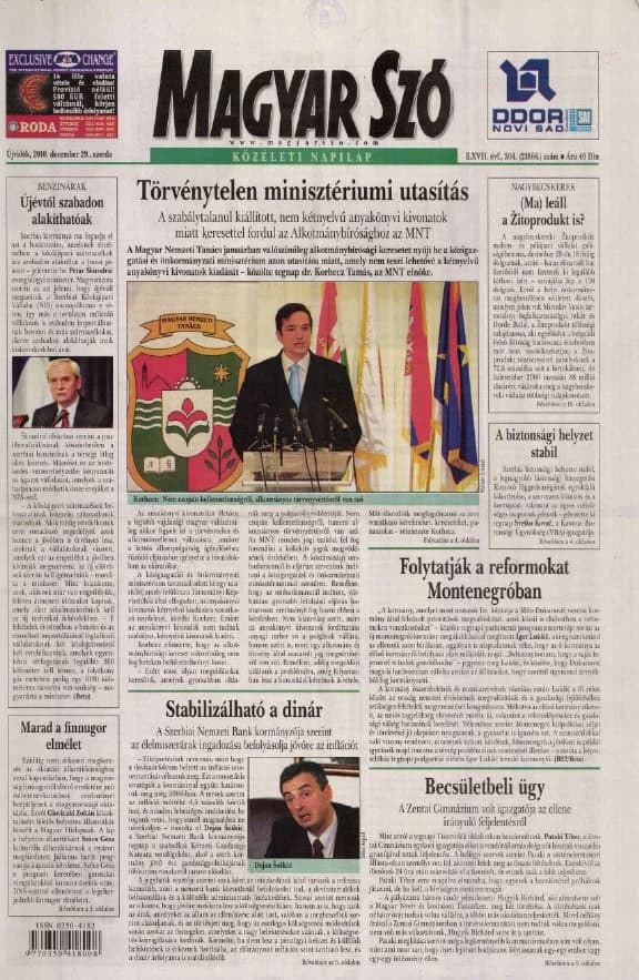 Magyar Szó, 67. évf. 2010. december 29. 304. sz. 1–20. oldal