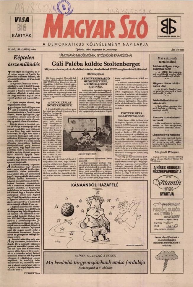 Magyar Szó, 51. évf. 1994. augusztus 14. 170. sz.