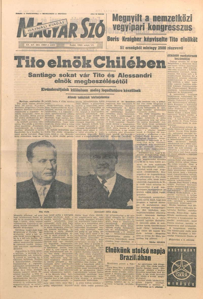 Magyar Szó, 20. évf. 1963. szeptember 24. 263. sz. 1–14. oldal