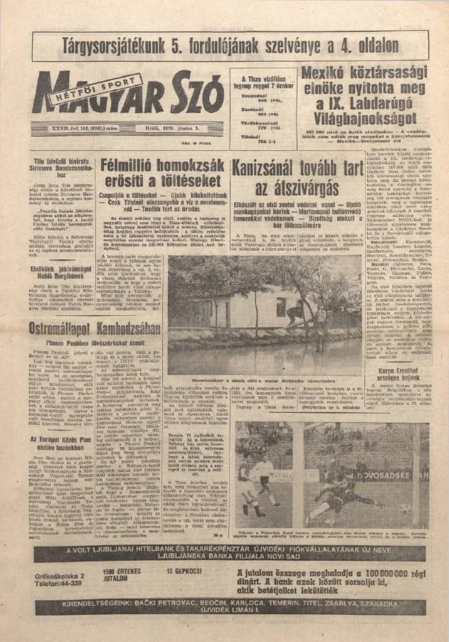 Magyar Szó, 27. évf. 1970. június 1. 148. sz. 1–16. oldal