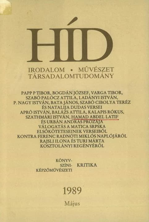 Híd, 53. évf. 1989. május. 5. sz. 527–660. oldal