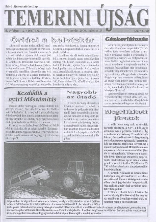 Temerini Újság, 6. évf. 2000. március 23. 12. sz.