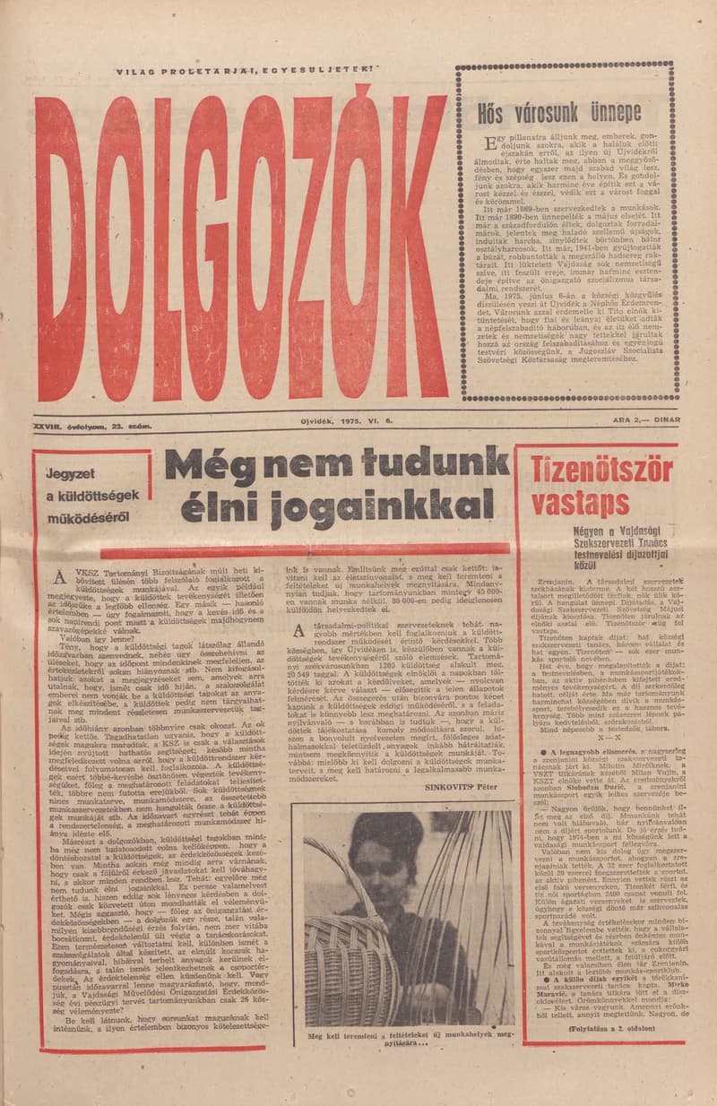 Dolgozók, 29. évf. 1975. június 6. 23. sz.