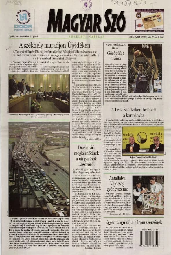 Magyar Szó, 62. évf. 2005. szeptember 23. 224. sz. 1–20. oldal