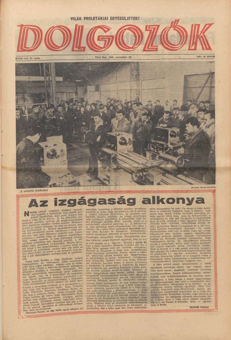 Dolgozók, 19. évf. 1965. november 26. 47. sz.