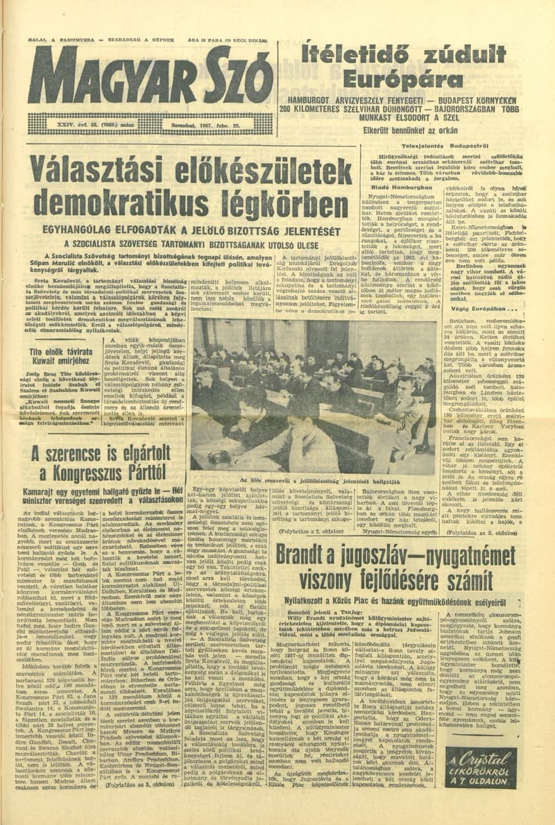Magyar Szó, 24. évf. 1967. február 25. 53. sz. 1–12. oldal