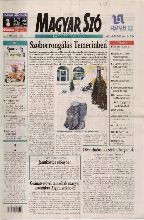 Magyar Szó, 67. évf. 2010. február 8. 30. sz. 1–16. oldal