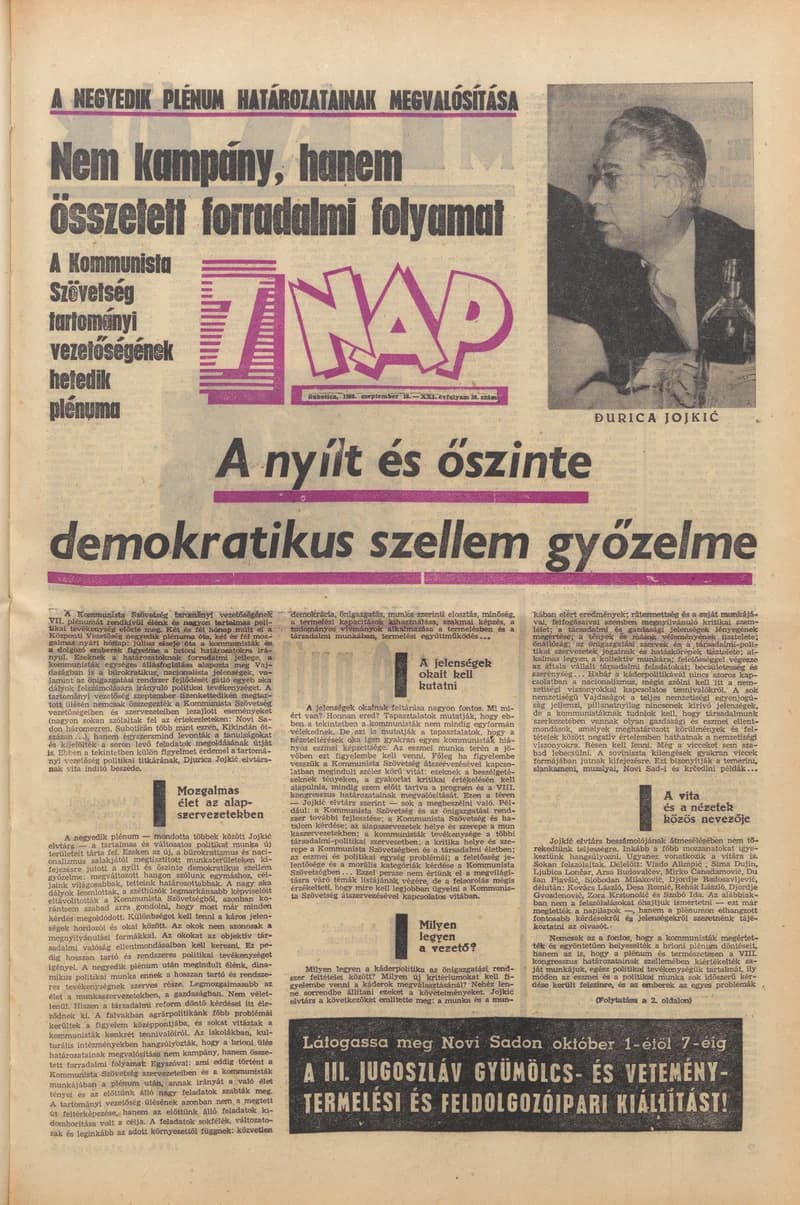 7 Nap, 21. évf. 1966. szeptember 16. 38. sz. 1–20. oldal