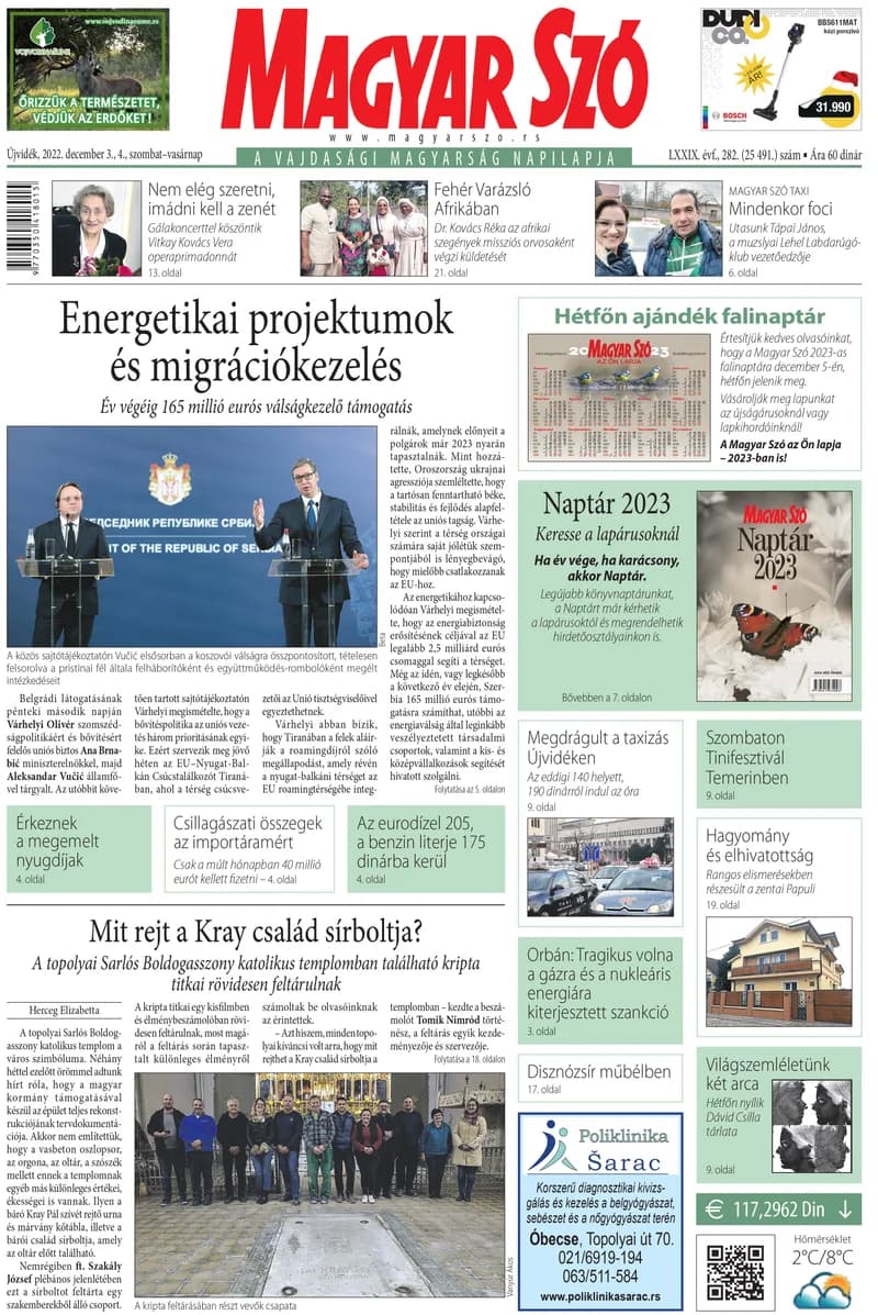 Magyar Szó, 79. évf. 2022. december 3. – 4. 282. sz. 1–32. oldal