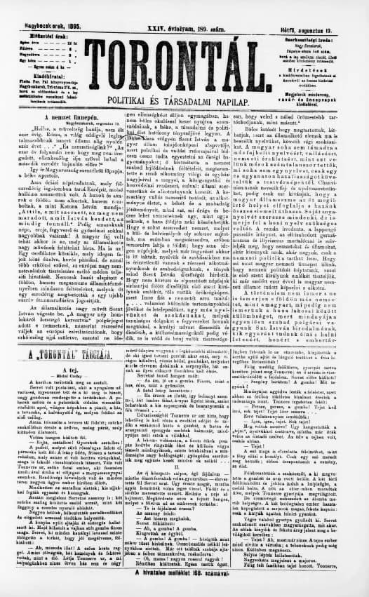 Torontál, 24. évf. 1895. augusztus 19. 189. sz.