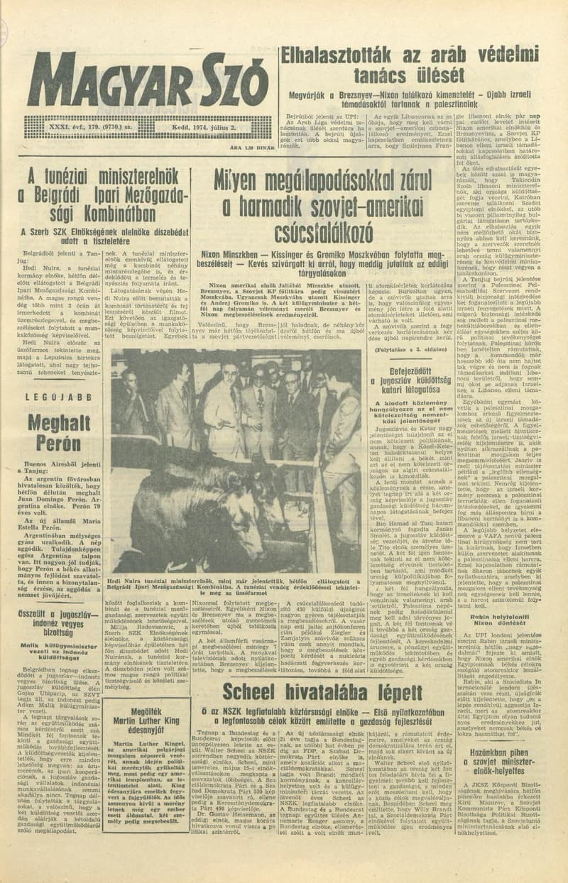 Magyar Szó, 31. évf. 1974. július 2. 179. sz. 1–16. oldal