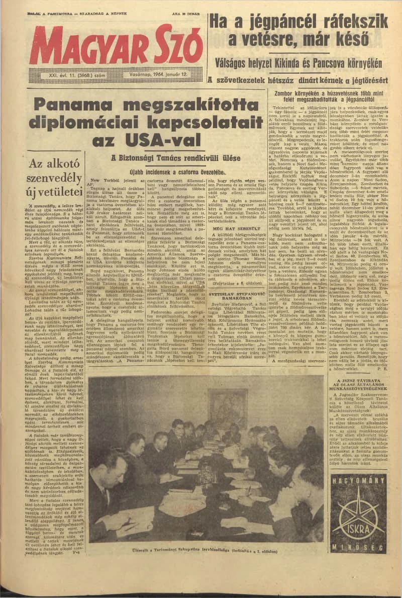 Magyar Szó, 21. évf. 1964. január 12. 11. sz. 1–24. oldal