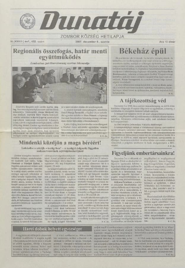 Dunatáj, 9. évf. 2007. december 5. 452. sz.