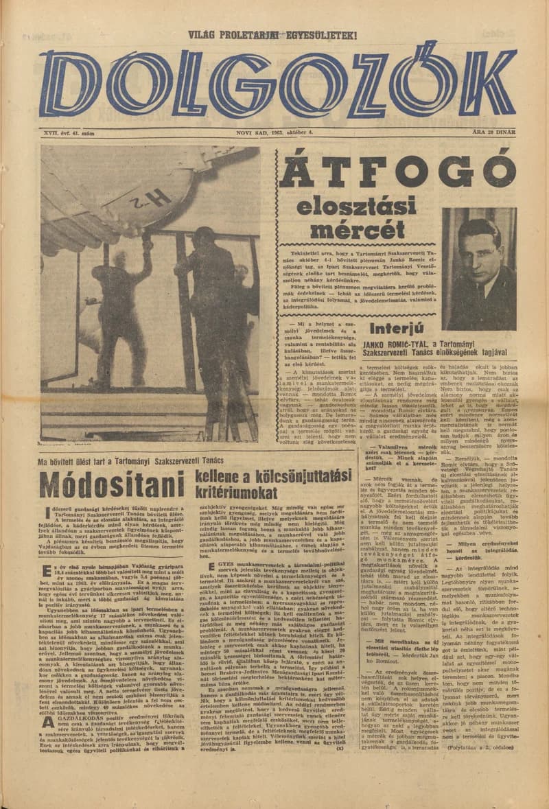 Dolgozók, 17. évf. 1963. október 4. 41. sz.