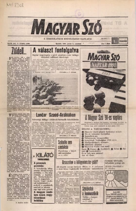 Magyar Szó, 48. évf. 1991. január 5. 3. sz. 1–24. oldal