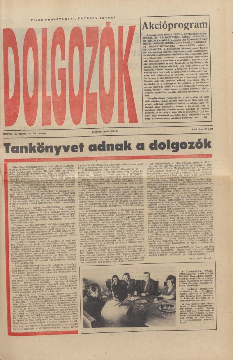 Dolgozók, 29. évf. 1975. szeptember 5. 36. sz.