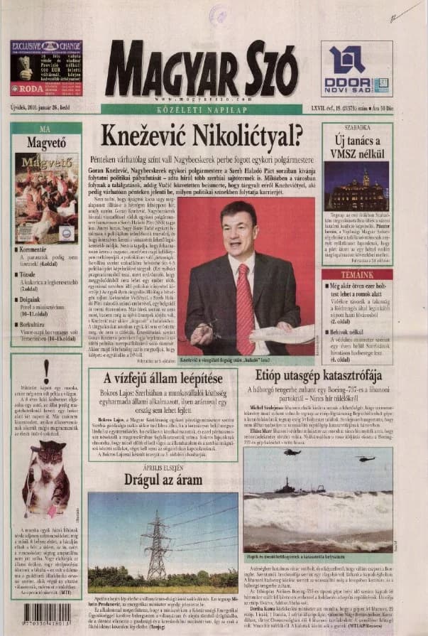 Magyar Szó, 67. évf. 2010. január 26. 19. sz. 1–20. oldal