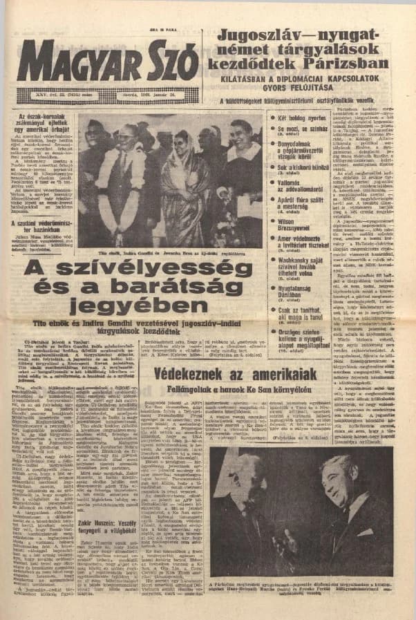 Magyar Szó, 25. évf. 1968. január 24. 22. sz. 1–16. oldal
