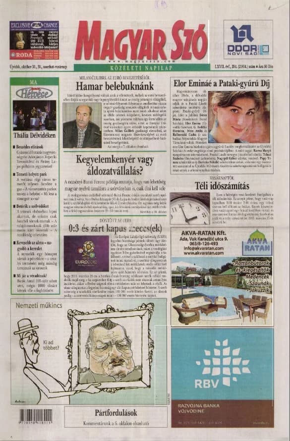 Magyar Szó, 67. évf. 2010. október 30. – 31. 254. sz. 1–52. oldal