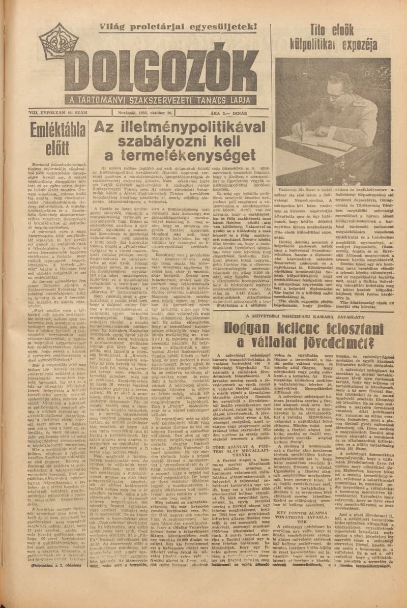 Dolgozók, 8. évf. 1954. október 26. 44. sz.