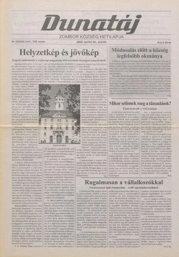 Dunatáj, 4. évf. 2002. április 24. 159. sz.