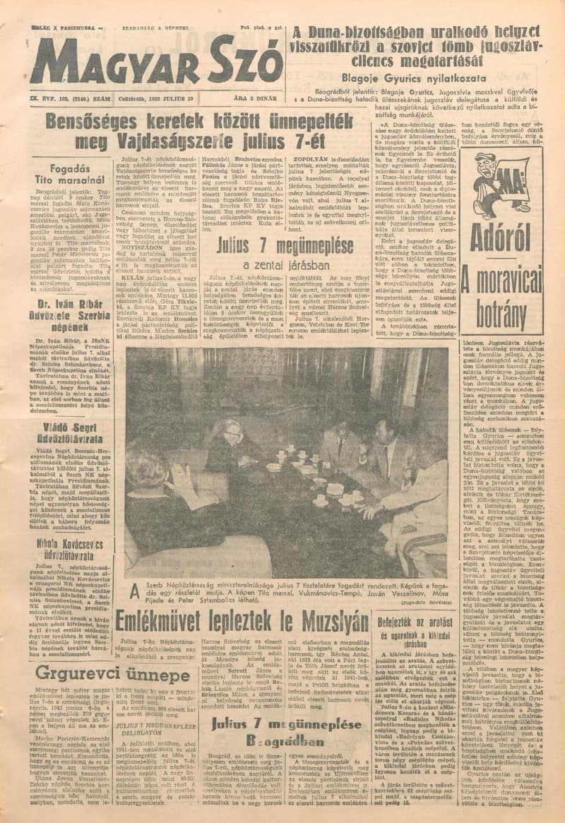 Magyar Szó, 9. évf. 1952. július 10. 162. sz. 1–6. oldal