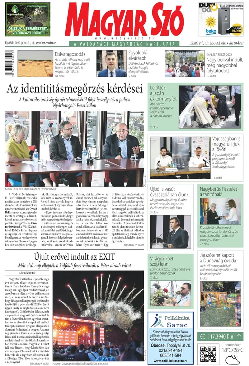 Magyar Szó, 79. évf. 2022. július 9. – 10. 157. sz. 1–32. oldal