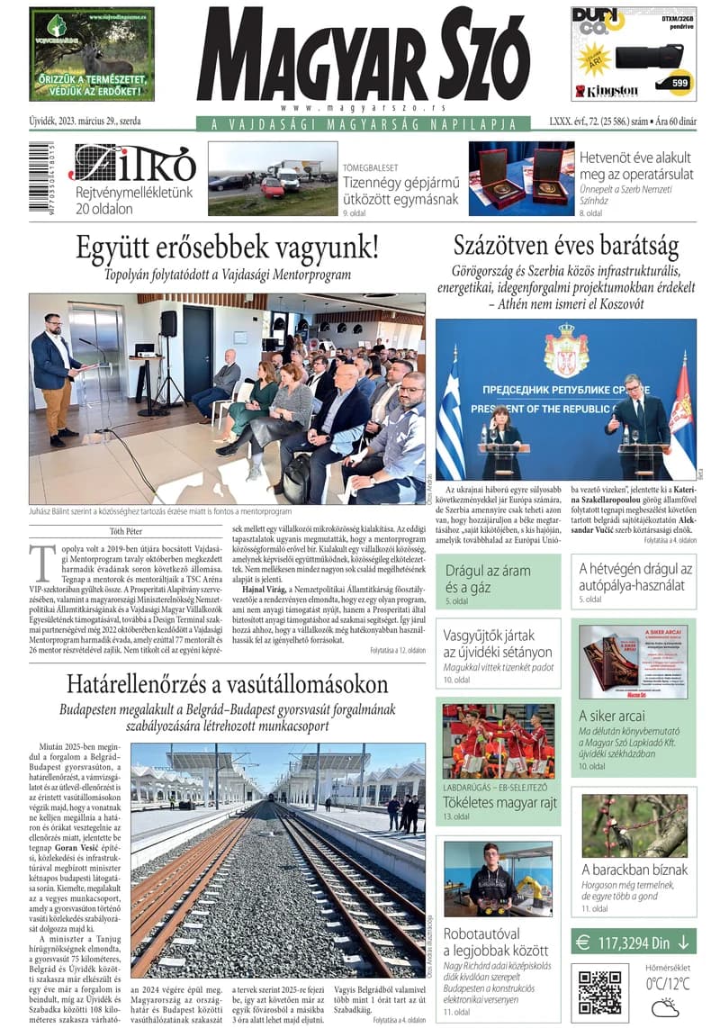 Magyar Szó, 80. évf. 2023. március 29. 72. sz. 1–16. oldal