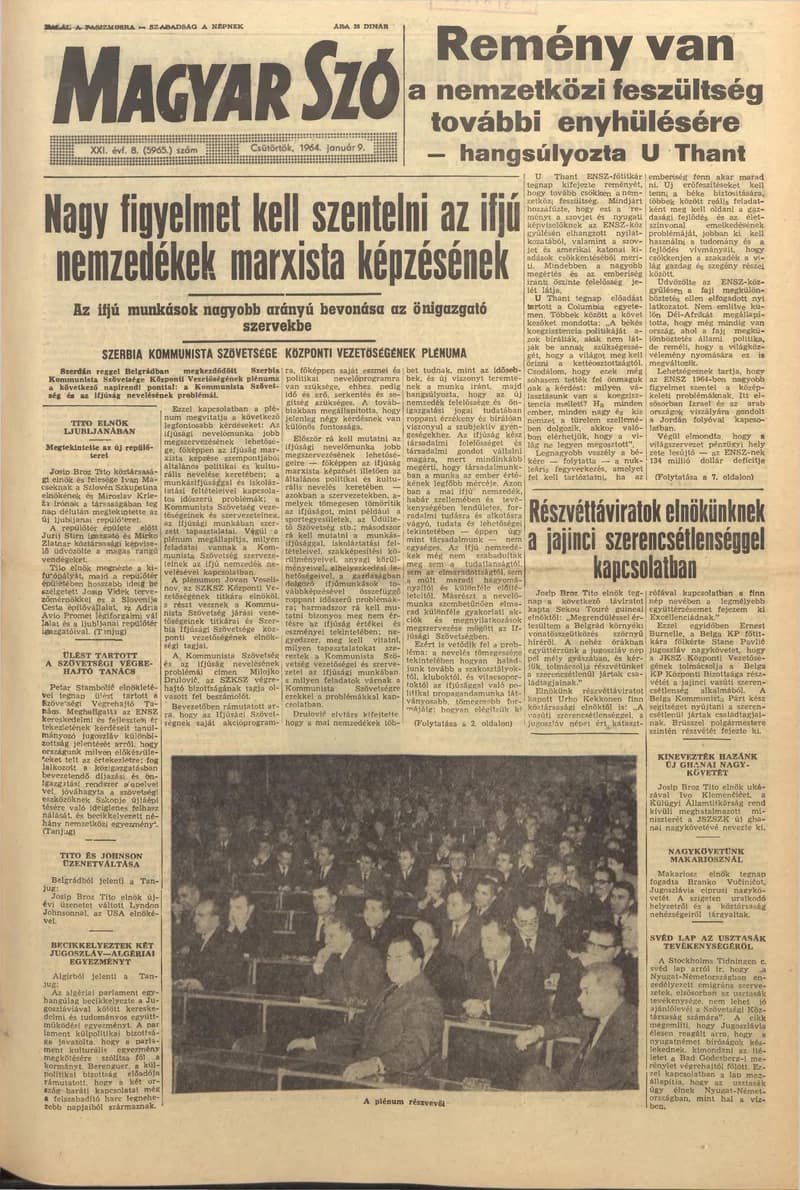 Magyar Szó, 21. évf. 1964. január 9. 8. sz. 1–16. oldal