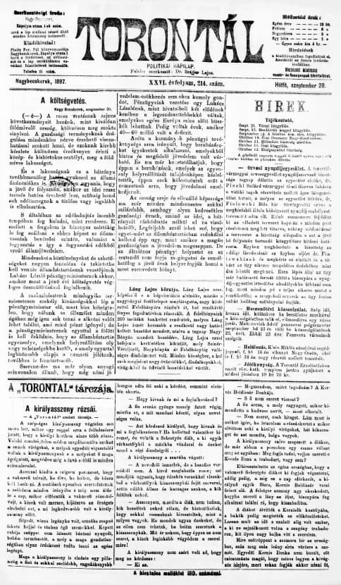 Torontál, 26. évf. 1897. szeptember 20. 214. sz.