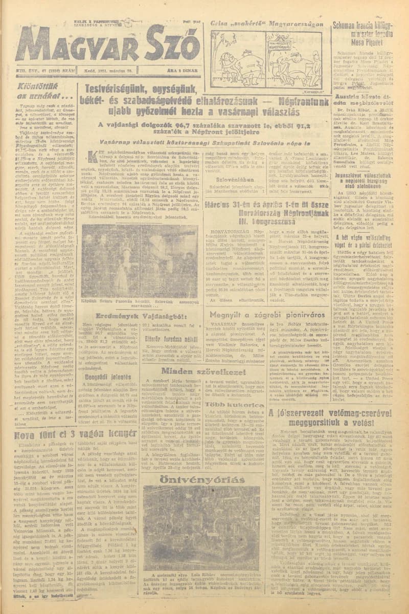 Magyar Szó, 8. évf. 1951. március 20. 67. sz. 1–8. oldal