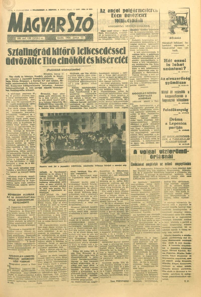 Magyar Szó, 13. évf. 1956. június 12. 159. sz. 1–8. oldal