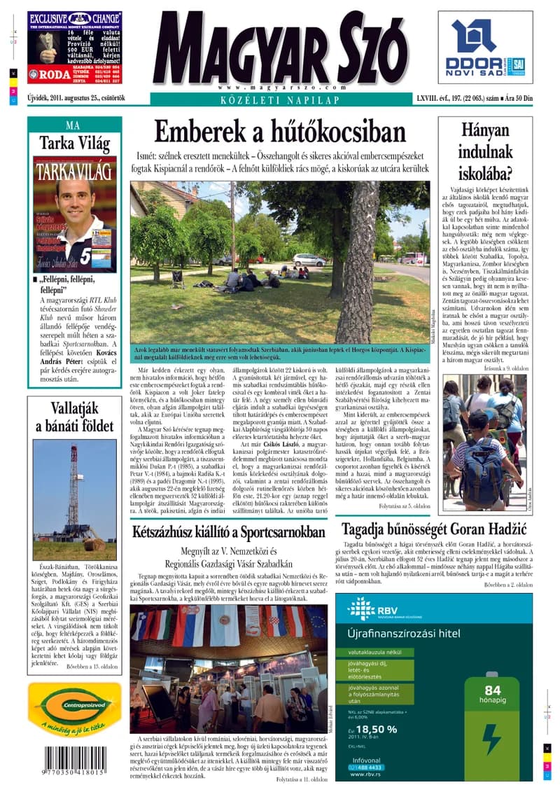 Magyar Szó, 68. évf. 2011. augusztus 25. 197. sz. 1–20. oldal