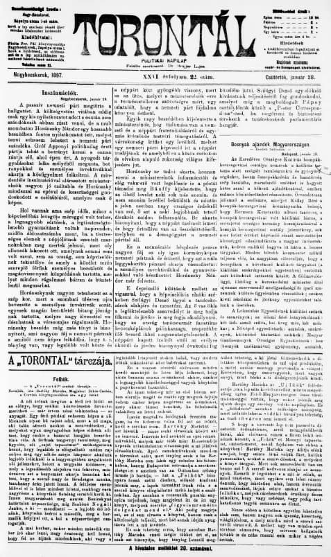 Torontál, 26. évf. 1897. január 28. 22. sz.