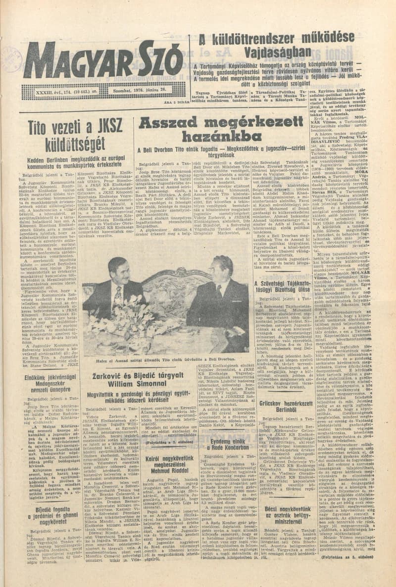 Magyar Szó, 33. évf. 1976. június 26. 174. sz. 1–20. oldal