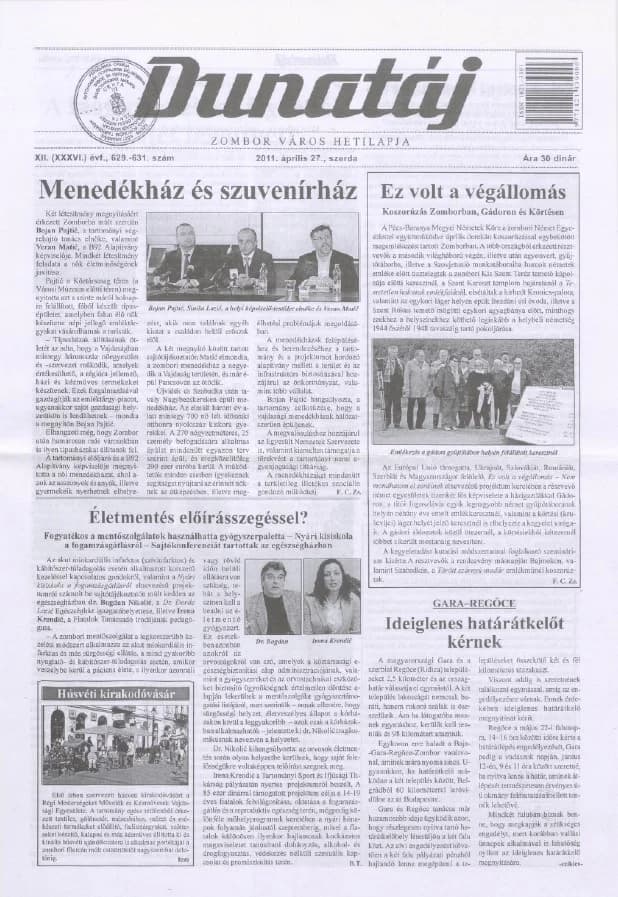 Dunatáj, 13. évf. 2011. április 27. 629–631. sz.