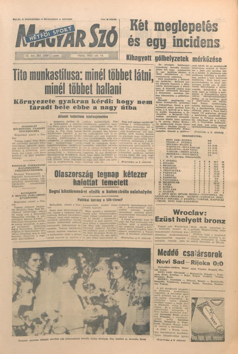 Magyar Szó, 20. évf. 1963. október 14. 283. sz. 1–16. oldal