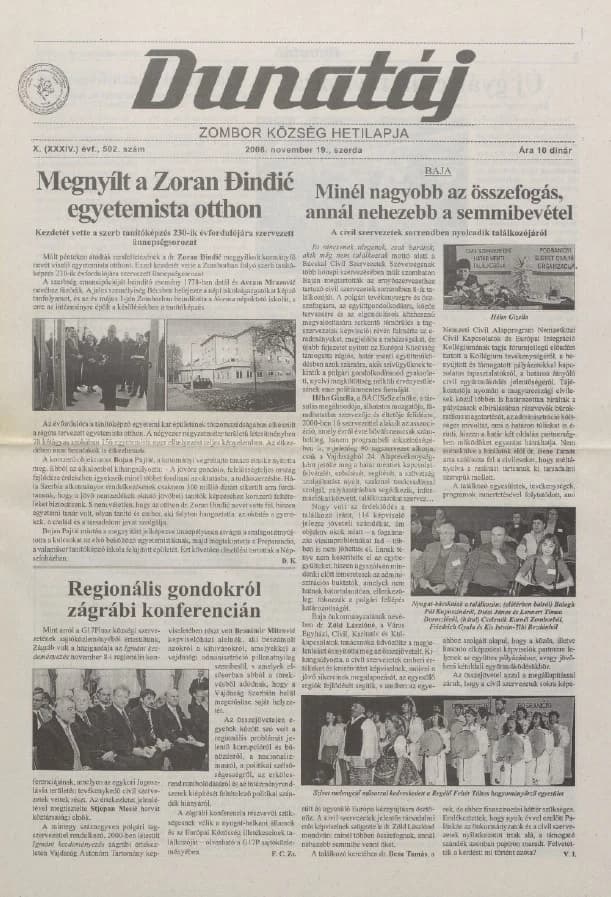 Dunatáj, 10. évf. 2008. november 19. 502. sz.