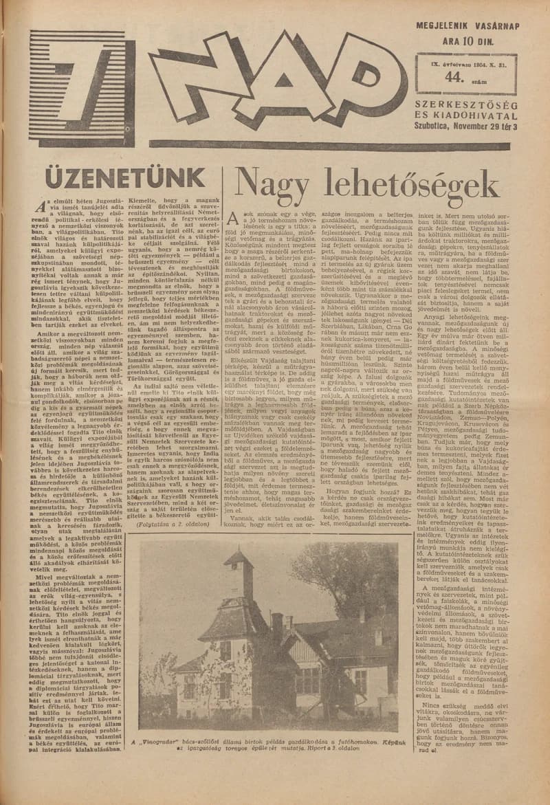 7 Nap, 9. évf. 1954. október 31. 44. sz. 1–12. oldal