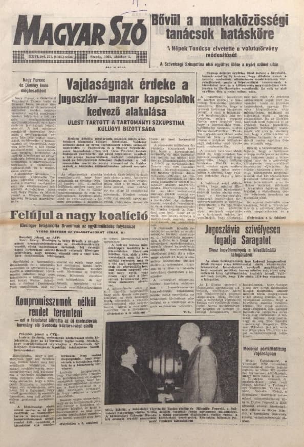 Magyar Szó, 26. évf. 1969. október 1. 271. sz. 1–14. oldal