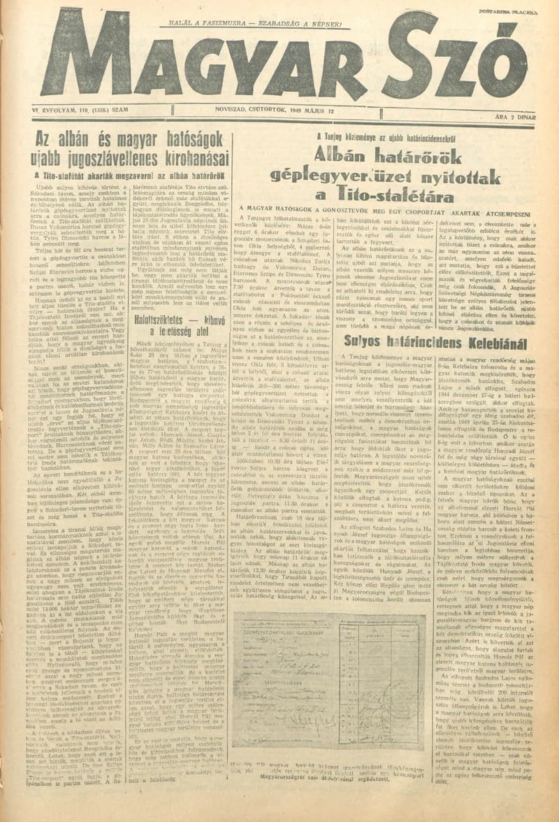 Magyar Szó, 6. évf. 1949. május 12. 110. sz. 1–4. oldal