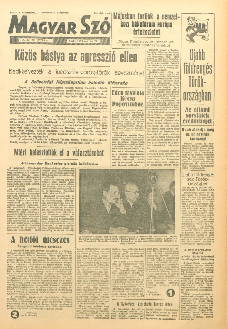 Magyar Szó, 10. évf. 1953. március 24. 82. sz. 1–10. oldal