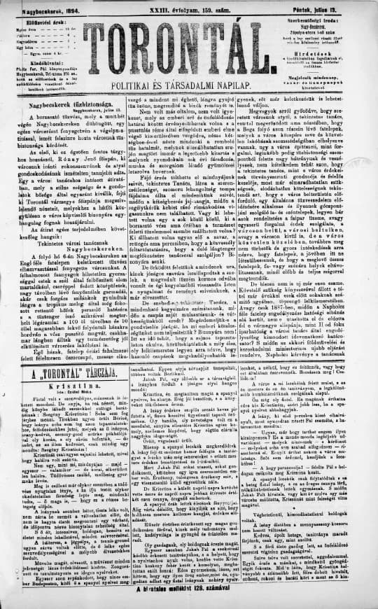 Torontál, 23. évf. 1894. július 13. 159. sz.
