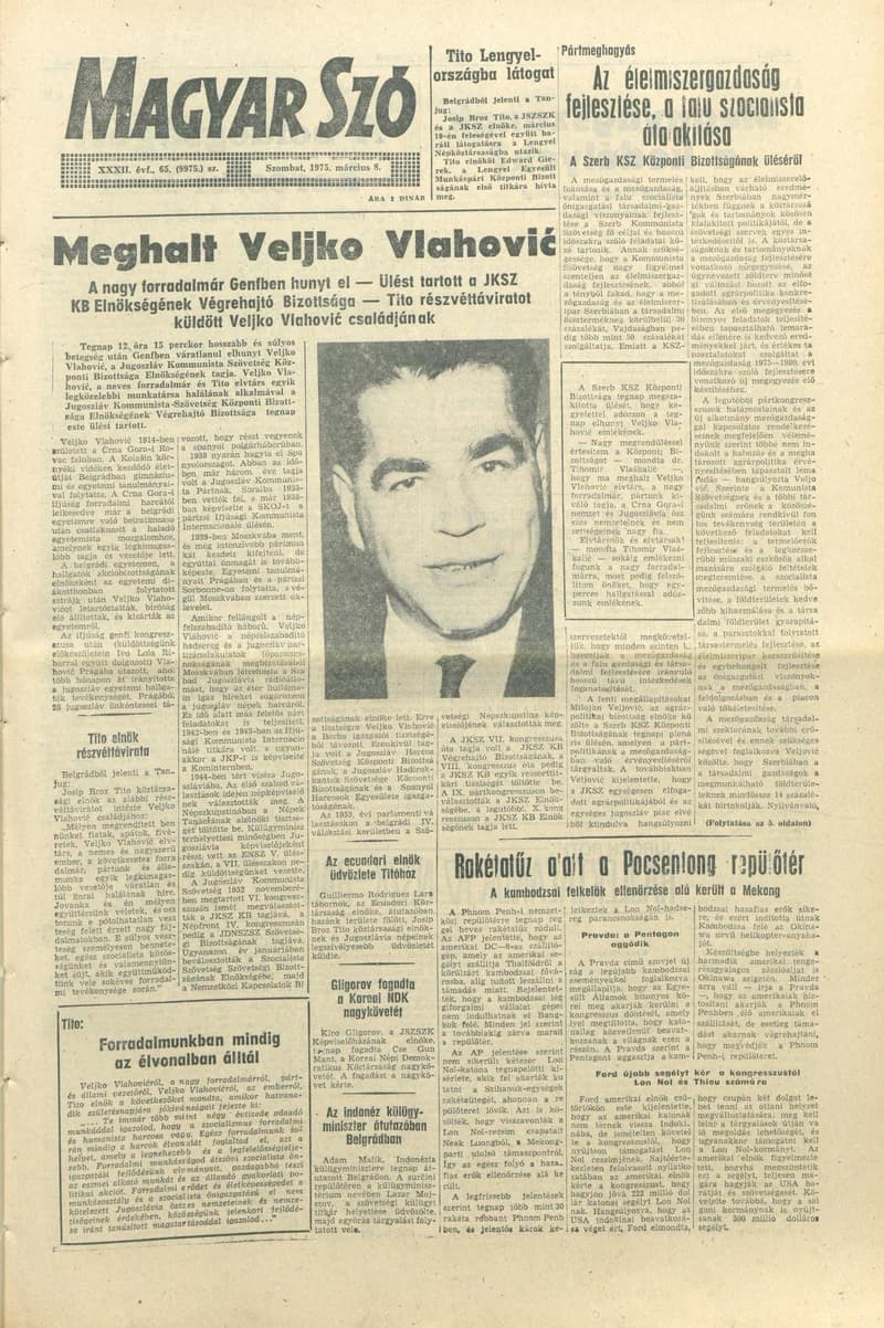Magyar Szó, 32. évf. 1975. március 8. 65. sz.
