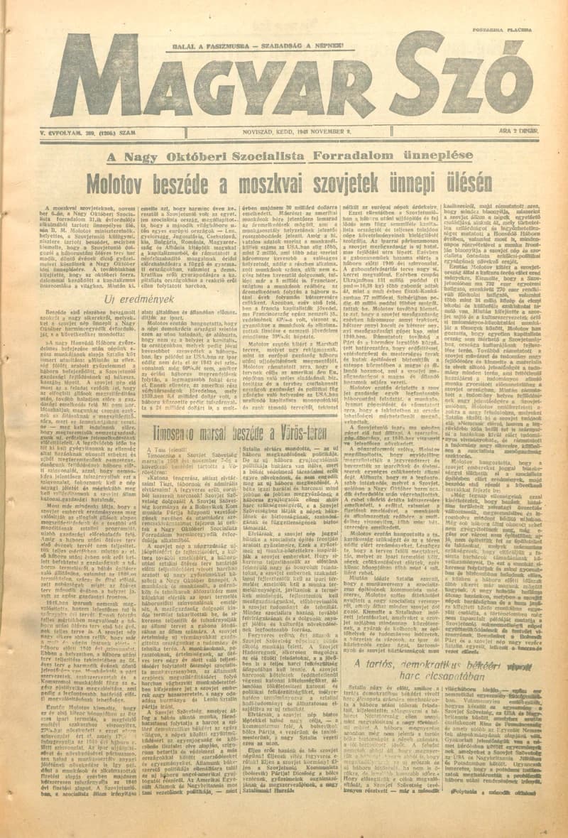 Magyar Szó, 5. évf. 1948. november 9. 269. sz. 1–4. oldal