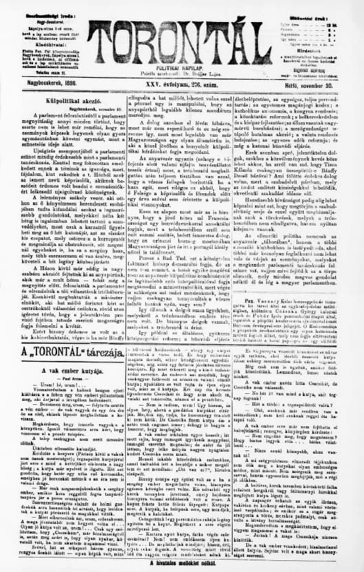 Torontál, 25. évf. 1896. november 30. 276. sz.