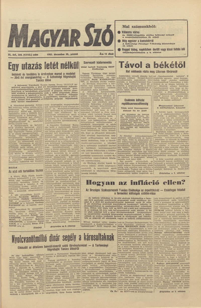 Magyar Szó, 40. évf. 1983. december 30. 358. sz.