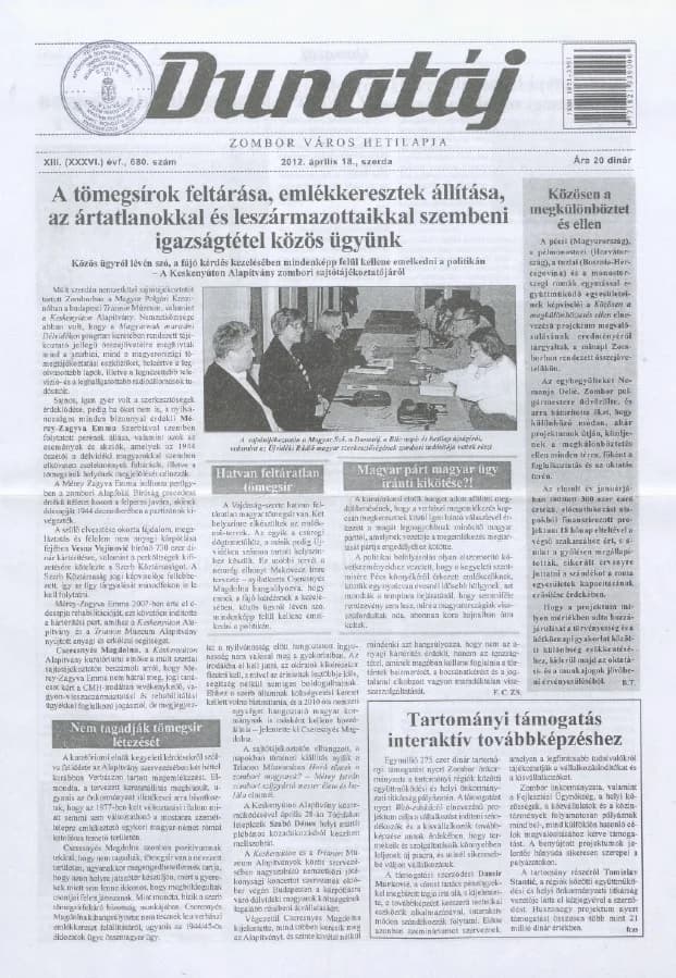 Dunatáj, 14. évf. 2012. április 18. 680. sz.